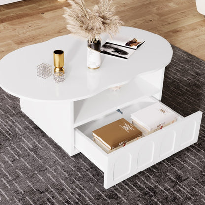 Salontafel – Tafel – Vintage Tafel – Woonkamertafel – Koffietafel – Wit Vintage Design – Stevige Metalen Constructie