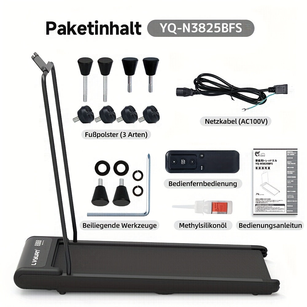 3-in-1 Under Desk Treadmill with 15% Incline, Folding Treadmill for Home, Walking Pad Treadmill, 0.6HP (2-8KM/H), 100kg Capacity, Without Battery,  Walking Exercise, Sleek Fitness Equipment, Spacesaving Design, Low Incline Tr