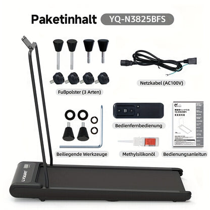 3-in-1 Under Desk Treadmill with 15% Incline, Folding Treadmill for Home, Walking Pad Treadmill, 0.6HP (2-8KM/H), 100kg Capacity, Without Battery,  Walking Exercise, Sleek Fitness Equipment, Spacesaving Design, Low Incline Tr