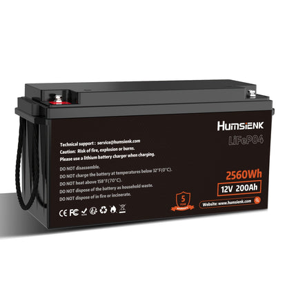 12V 200Ah LiFePO4 Accu – Lithium Batterij – Energieopslag Accu – Camper Accu – Boot Accu – 2560Wh Capaciteit – Ingebouwd BMS Veilig Systeem