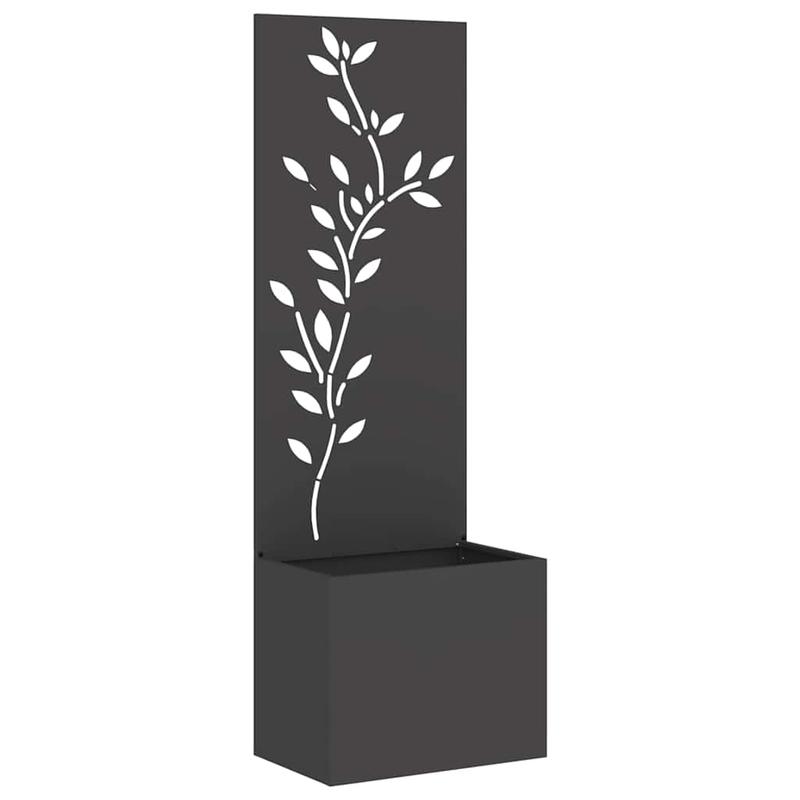 Grote Zwarte Metalen Bloempot – Outdoor Plantenbak – Balkon Bloembak – Moderne Tuinbak – Verticale Plantenbak – Duurzame Metaalconstructie – 50x140 cm Space-Saving Design