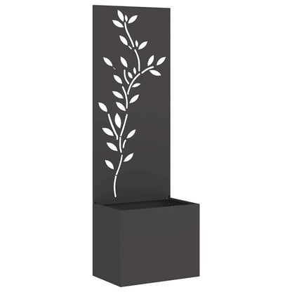 Grote Zwarte Metalen Bloempot – Outdoor Plantenbak – Balkon Bloembak – Moderne Tuinbak – Verticale Plantenbak – Duurzame Metaalconstructie – 50x140 cm Space-Saving Design