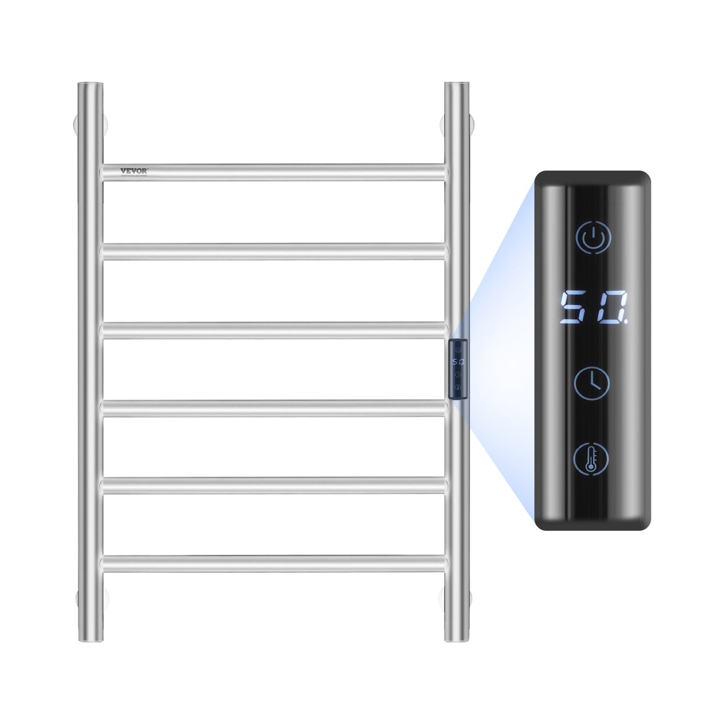 Elektrische Handdoekverwarmer – Handdoekradiator – Badkamerverwarming – Warmhoudrek – Handdoekdroger – Roestvrij Staal – 5 Warmtestanden met Timerfunctie