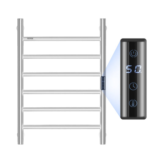 Elektrische Handdoekverwarmer – Handdoekradiator – Badkamerverwarming – Warmhoudrek – Handdoekdroger – Roestvrij Staal – 5 Warmtestanden met Timerfunctie