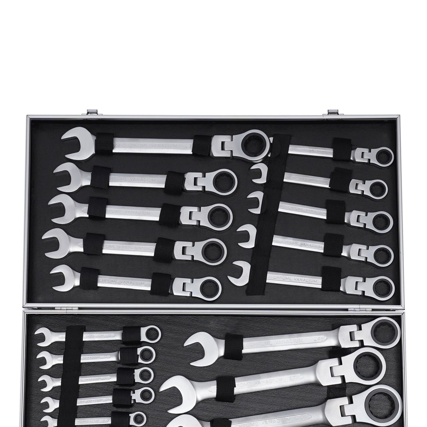 TOOL1SHOOO Professional Ratchet Wrench Set, 22 Sizes, 6mm-32mm, with Tool Box, Suitable for Industrial Electrical Maintenance and Automotive Bolt Fastening, Automotive Maintenance, Polished Finish, Durable Construction, Wrenc