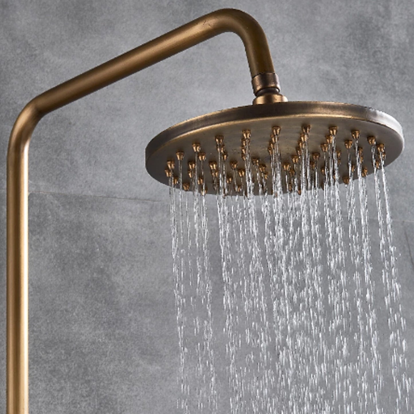 Regendouche – Doucheset – Douchekop – Douchekraan – Handdouche – Antiek Messing – Verstelbare Hoogte 75-120 cm – Messing Materiaal