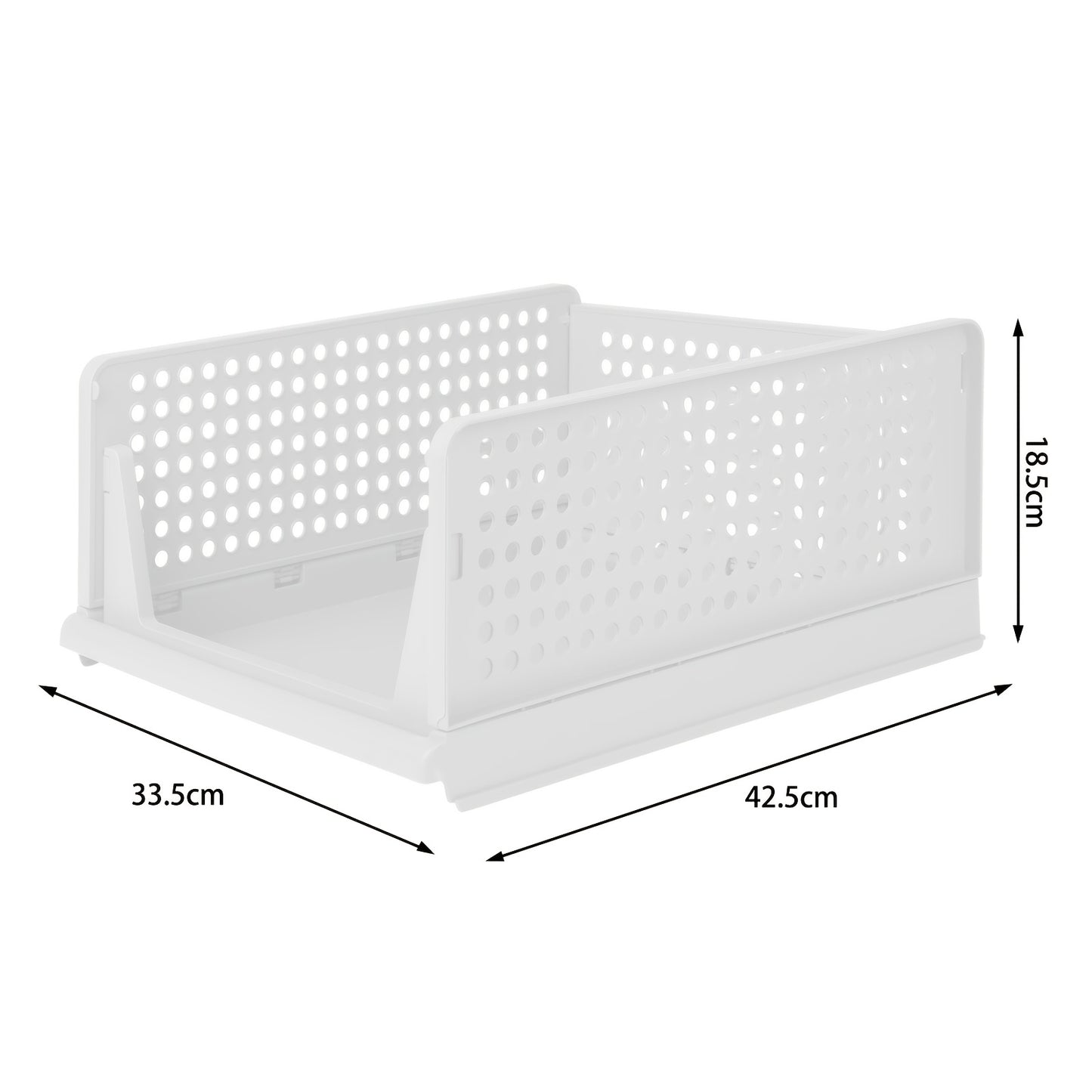 Opbergbox – Opbergmand – Opbergdoos – Opberger – Opbergtas – Stapelbaar & Opvouwbaar – Kunststof 33,5x43x18 cm – Set van 5 – Ruimtebesparend & Multifunctioneel