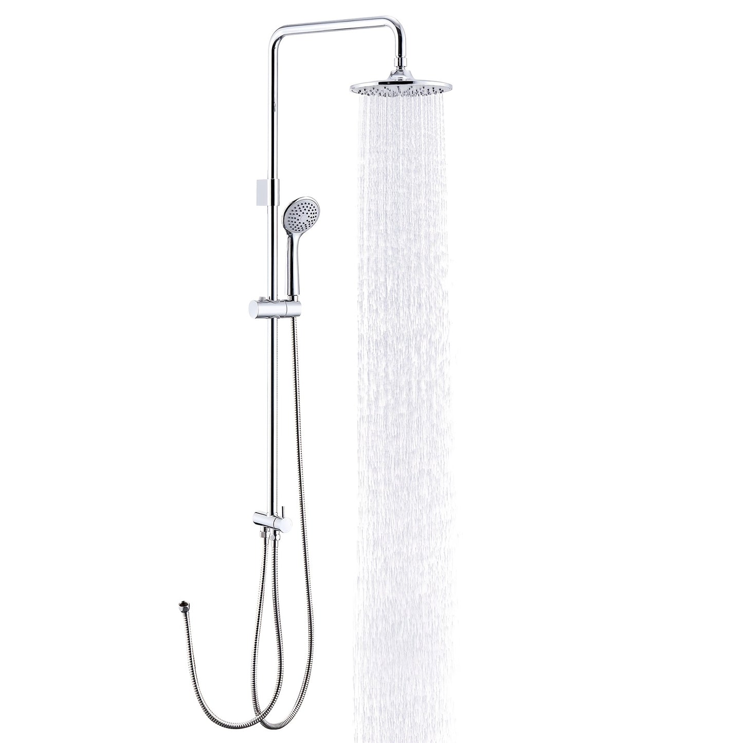 Modern Wall-Mounted Shower System with Thermostat - Complete Shower Set with Rain Shower Head, Handheld Shower & Bidet Sprayer, Easy Installation, No Batteries/Electrical Required, Durable Bathroom Fixture for Contemporary Ba
