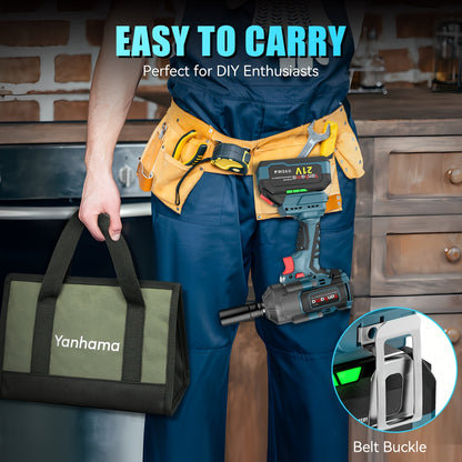 Yanhama Professional Grade Brushless Impact Wrench 1400Nm High Torque Output 21V Voltage Three Level Adjustment LED Light Auxiliary Lighting Dual Battery 2 × 4000mAh