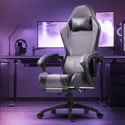 Gamingstoel – Bureaustoel – Comfortstoel – Computestoel – Bureaufauteuil – Ergonomisch Ontwerp – Verstelbare Voetensteun – Blauw