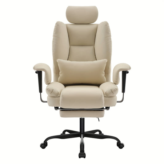 Ergonomische Bureaustoel Beige – Comfortabele Kantoorstoel – Chaise Bureau – Chaise Ergonomique – Executive Stoel – Gepolsterd Met Memory Foam – Draagkracht 200kg