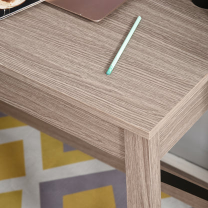 Boekenrek – Boekenkast – Opbergkast – Wandrek – Vakkenkast – 2-in-1 Bureau met Boekenkast – 105 x 50 cm Werkblad – Licht Eikenhout Met Zwart Metaal