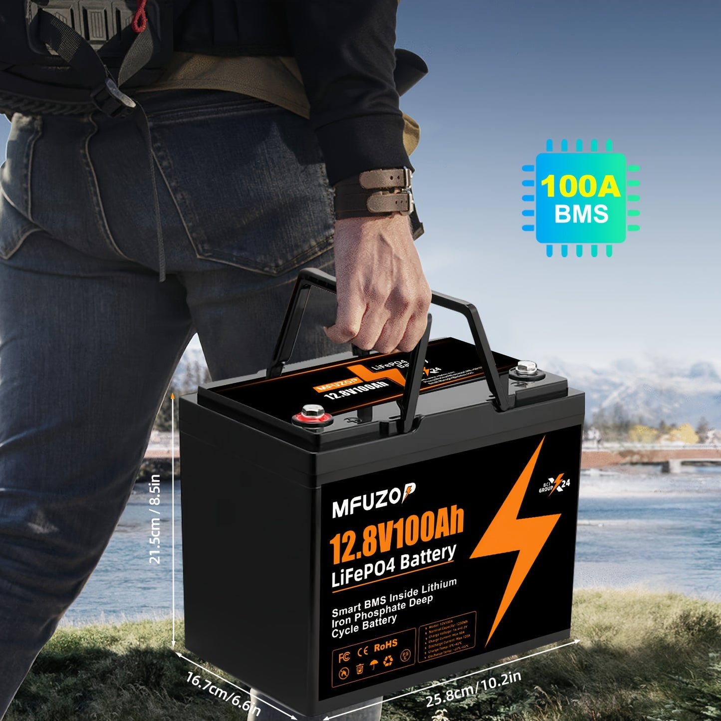Lithium Accu – 12V Accu – Solar Accu – Camper Accu – Opbergaccu – 100Ah Capaciteit – BMS Bescherming – Hoge Prestaties – Duurzaam & Langdurig