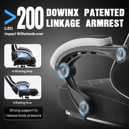 Bureaustoel – Bureaustoel Ergonomisch – Bureaustoel Gaming – Bureaustoel Draaibaar – Bureaustoel Hoog Rugleuning – Verstelbare Hoogte – Ergonomische Lendensteun – Zwart