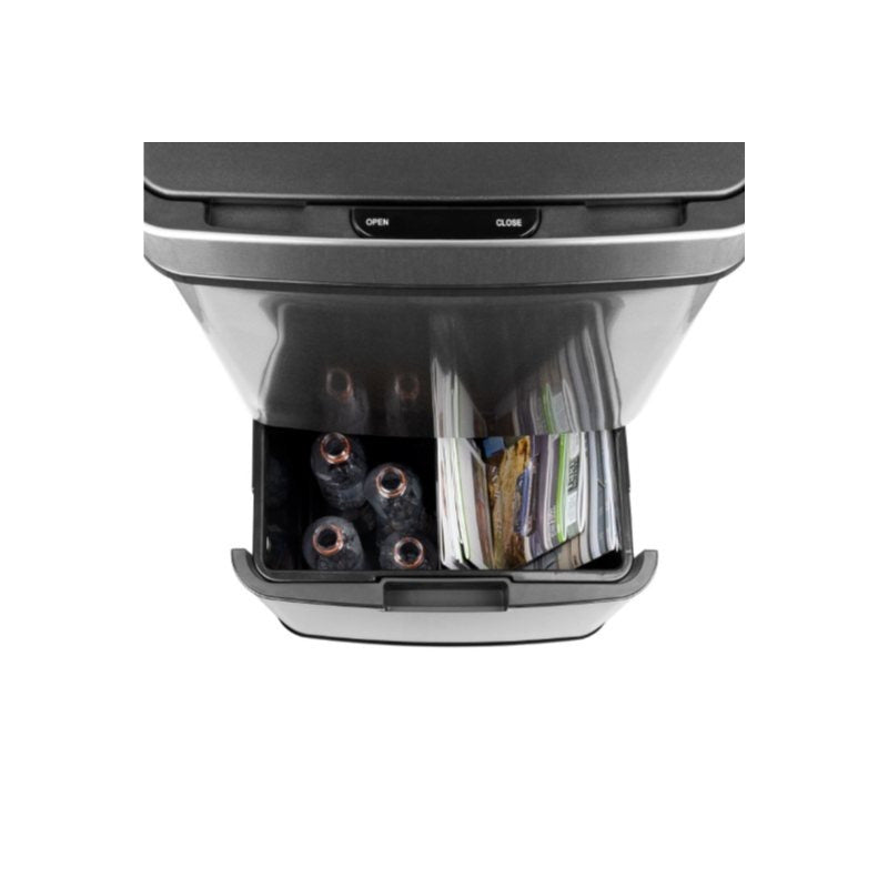 Automatische Afvalbak – Prullenbak – Vuilnisbak – Afvalcontainer – Afvalsorteerder – 75 Liter Capaciteit – Contactloze Infrarood Sensor – RVS Zwart Mat