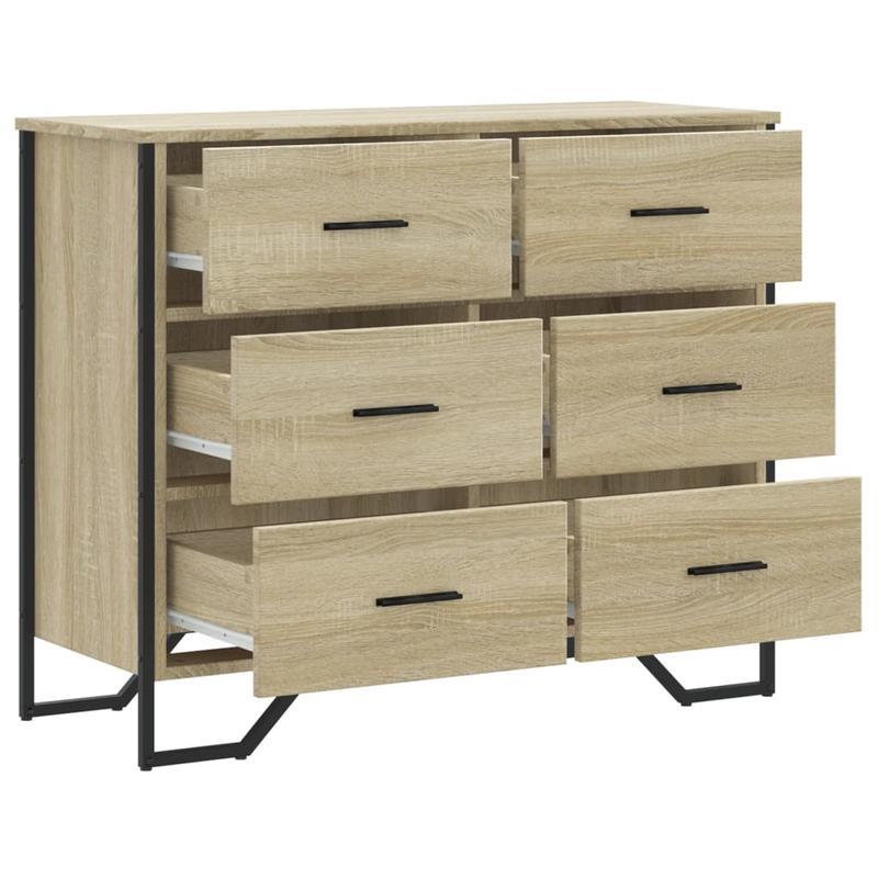 Easy Assembly Modern Dresser - 4-Drawer Storage Cabinet with, Beige Oak Finish, Sturdy Legs - Space-Saving Organizer for Bedroom, Living Room, Office - Engineered Wood Construction (91x35.5x74.5cm) - Ideal for Small Apartment
