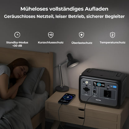 Portable Power Station – Draagbare Stroomvoorziening – Powerbank – Noodstroomvoorziening – Zonnegenerator – 512Wh Capaciteit – 800W Output Met Snelladen