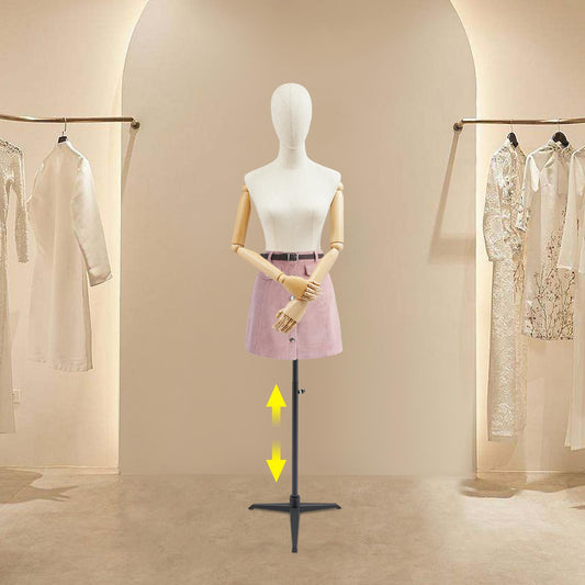 High-Quality Material with an Adjustable Design, Offering Great Flexibility And Easy Assembly, Featuring a Double Hole Design And a Stable Base for a Female Mannequin