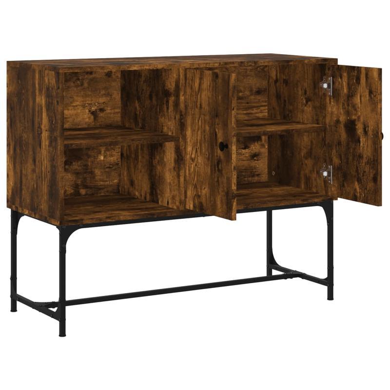 Sideboard 100x40x79.5cm bewerkt wood gerookt oakkleurig Removable storage practical