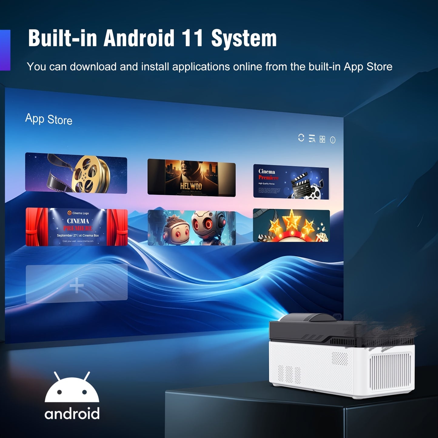 Mini Projector – Beamer – Draagbare Projector – Thuisbioscoop – Presentatie Projector – Full HD 1080p – 900 ANSI Lumen – Auto Keystone Correctie