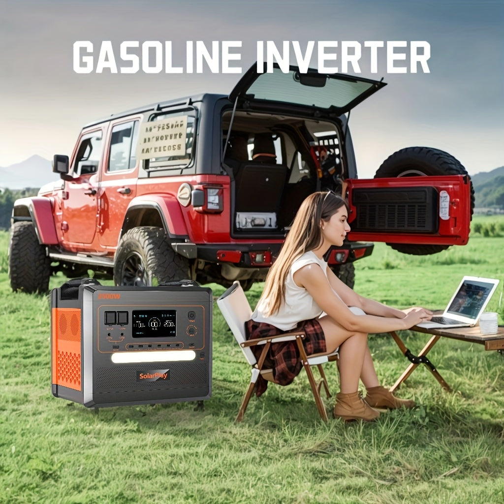 Powerstation – Draagbare Generator – Noodstroomvoorziening – Camping Accu – Mobiele Powerbank – 2500W Continu, 400W Snelladen Zonnepanelen