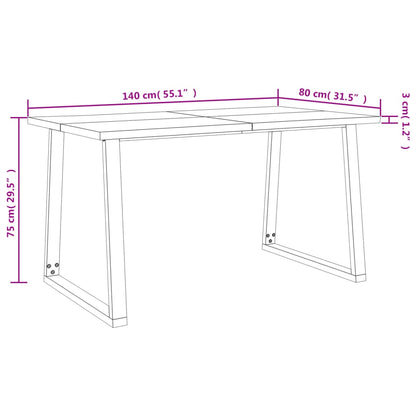Hoekzitjes Set Eettafelbank – Eetkamerbank – Keukenhoek Bank – Hoekbank Hout – Massief Acaciahout – 140 cm Tafel – Natuurlijk Design – Stalen U-Vorm Poot