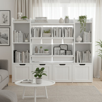 Boekenkast – Opbergkast – Boekenrek – Vakkenkast – Opbergrek – Hout – 6 Lades Met Verwijderbare Dozen – Mobiel Met Wieltjes – 68,58 cm Hoog – 90 Liter Inhoud