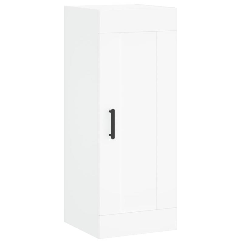 High Cabinet 34.5X34X180 Cm Processed Wood White Storage Cabinet in The Hallway, This Cabinet Offers Ample Storage Space to Keep All Your Items Organized, Suitable for Offices, Bedrooms, Living Rooms, Kitchens, And Hallways.