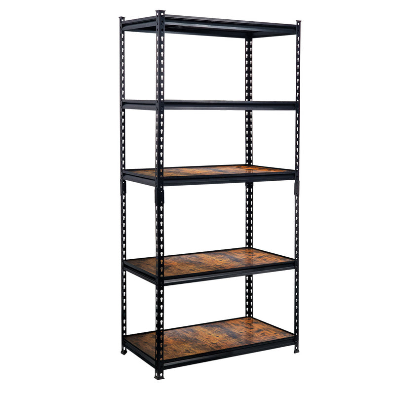 Mega-M Pro Loft Warehouse Shelf, H-180 Cm L-90 Cm G-40 Cm, 5 Shelves with 6.2 MmWood Veneer (275Kg) Black N
