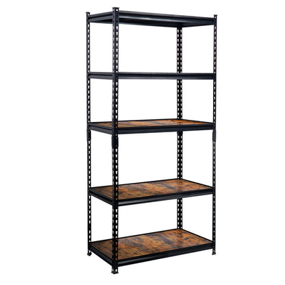 Mega-M Pro Loft Warehouse Shelf, H-180 Cm L-90 Cm G-40 Cm, 5 Shelves with 6.2 MmWood Veneer (275Kg) Black N