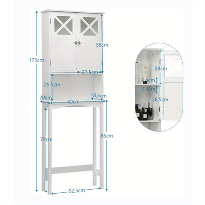 Toiletkastje – Badkamerkastje – WC Kastje – Toiletmeubel – Hangkast – Ruimtebesparend – Gehard Glas – Anti-Kantel Ontwerp