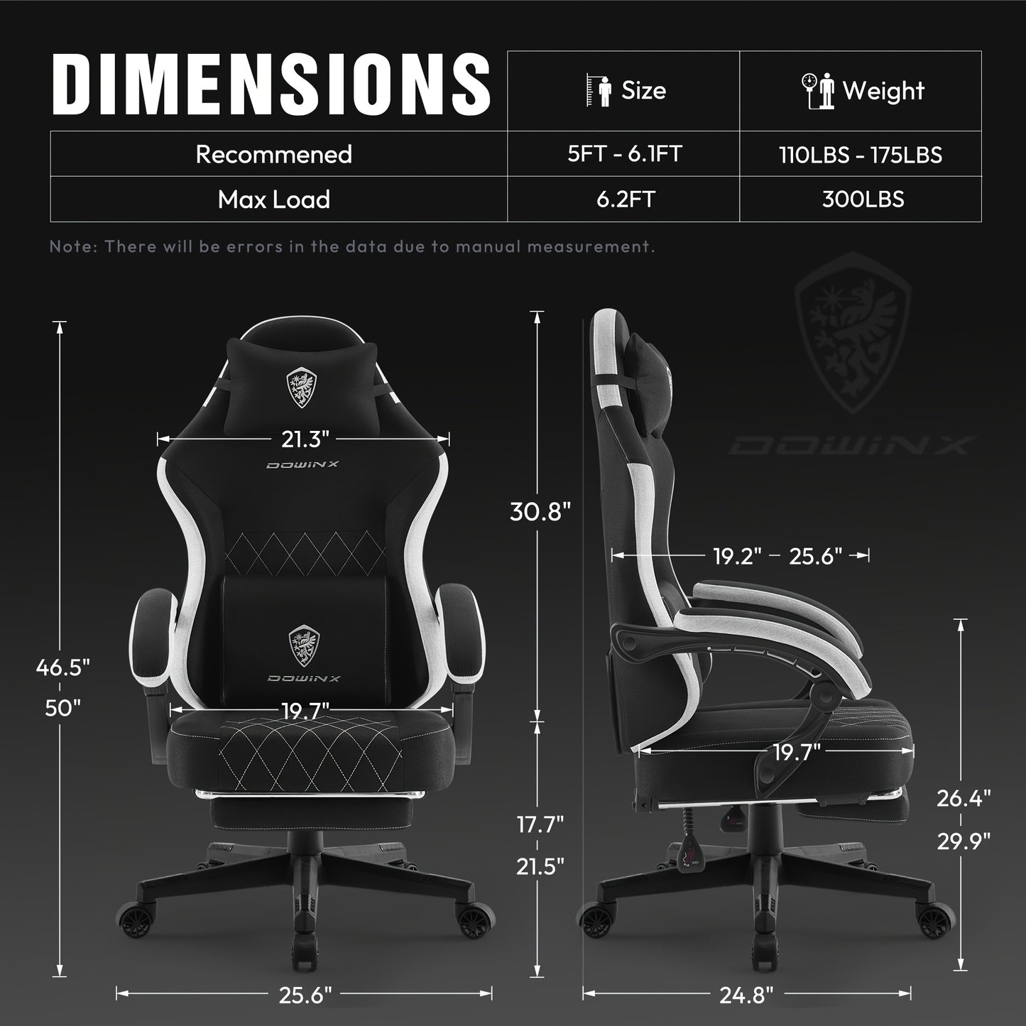 Ergonomische Gamingstoel – Bureaustoel – Computerstoel – Office Chair – Zwarte Racingstoel – Verstelbare Lendensteun – Voetsteun Met Veerkussen