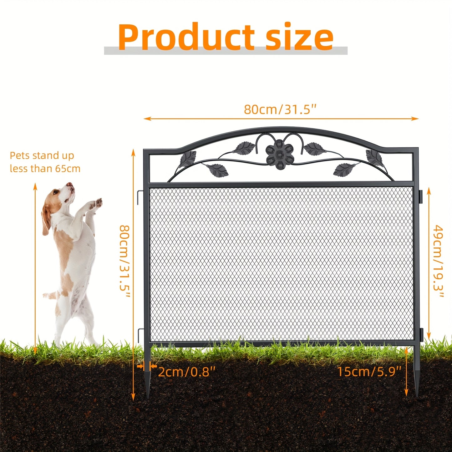 Tuinhek – Tuinafscheiding – Hekwerk – Gaashek – Metalen Paneel – Set van 5 – 80x80 cm – Stevig en Weerbestendig