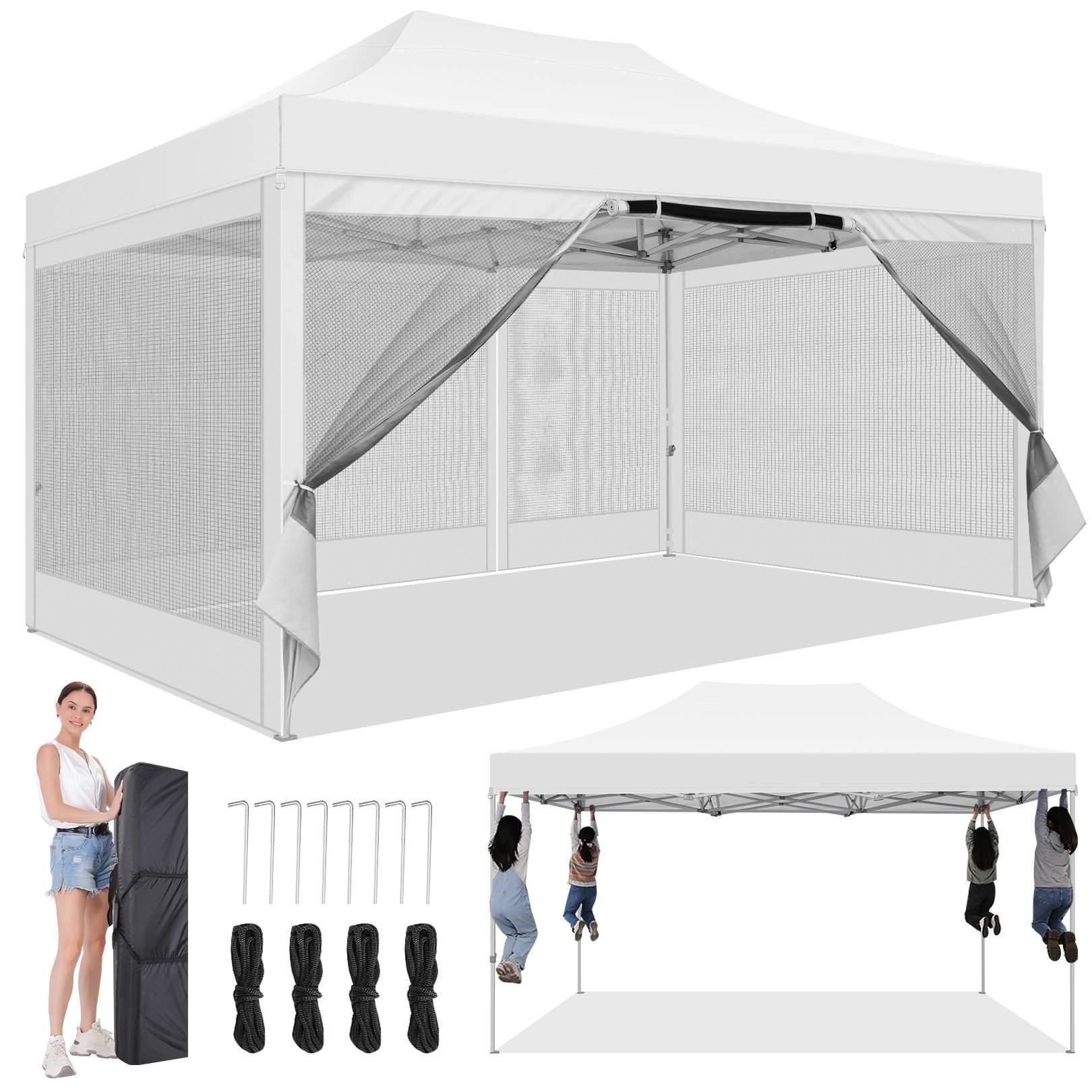 Pop-Up Partytent – Overkapping – Tuintent – Marktstand – Campingtent – 3x4,5 Meter – Aluminium Frame - QUORE