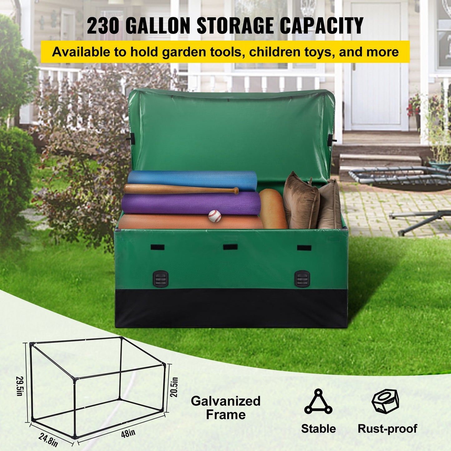 Buitenopslagbox – Tuinbox – Opbergbox Buiten – Terrasbox – Balkonbox – Waterdicht – 230 Gallon Ruimte