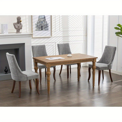 Eetkamerstoelen – Stoelen – Zitstoelen – Keukenstoelen – Eettafelstoelen – Set van 2 Grijze Chenille Stoelen – Comfortabele Schuimvulling – Modern Open Rugdesign