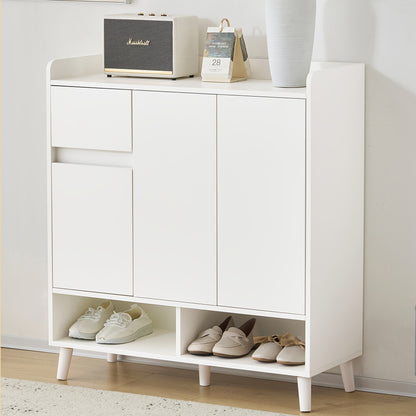 Opbergkast – Schoenenkast – Dressoir – Kasten – Opberger – Wit Metaal – Verstelbare Planken – Volledig Gemonteerd – 99x90x35 cm – Stevig & Duurzaam