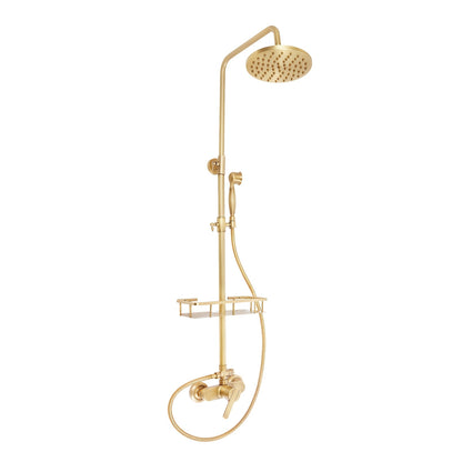 Douchekraan – Douche Set – Regendouche – Thermostaatkraan – Mengkraan – Messing Materiaal – Wandmontage Met Opbergrek