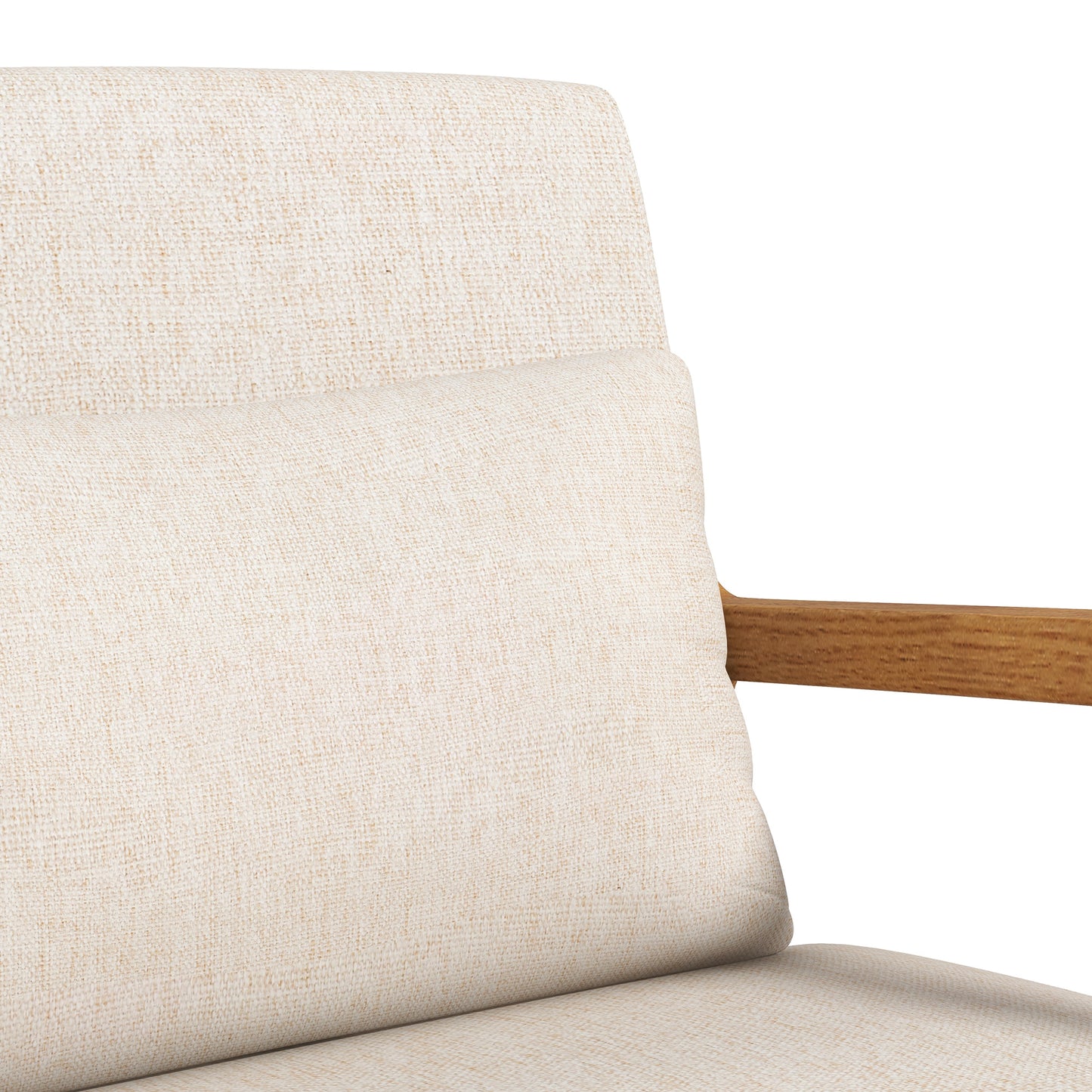 Schommelstoel – Schommelstoel Retro – Relaxstoel – Wiegestoel – Lounge Stoel – Beige Design – Rubberhout Frame – Dikke Kussens