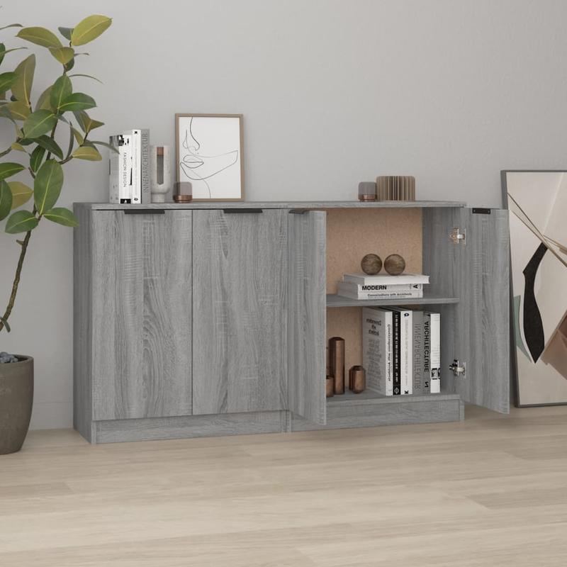 Dressoir – Sideboard – Opbergkast – Ladekast – Kast – Grijs – MDF & Hout – Compact 60x30x70 cm