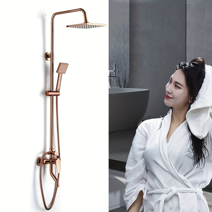 Rose gouden douchekraan set – Regendouche – Douchekraan – Badmengkraan – Handdouche – Roestvrij staal – Verstelbare douchearm