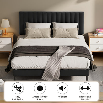 Gestoffeerd Bed – Bedframe – Slaapbed – Eenpersoonsbed – Tweepersoonsbed – 90x200 cm – Verstelbaar Hoofdbord – Draagkracht 480 kg