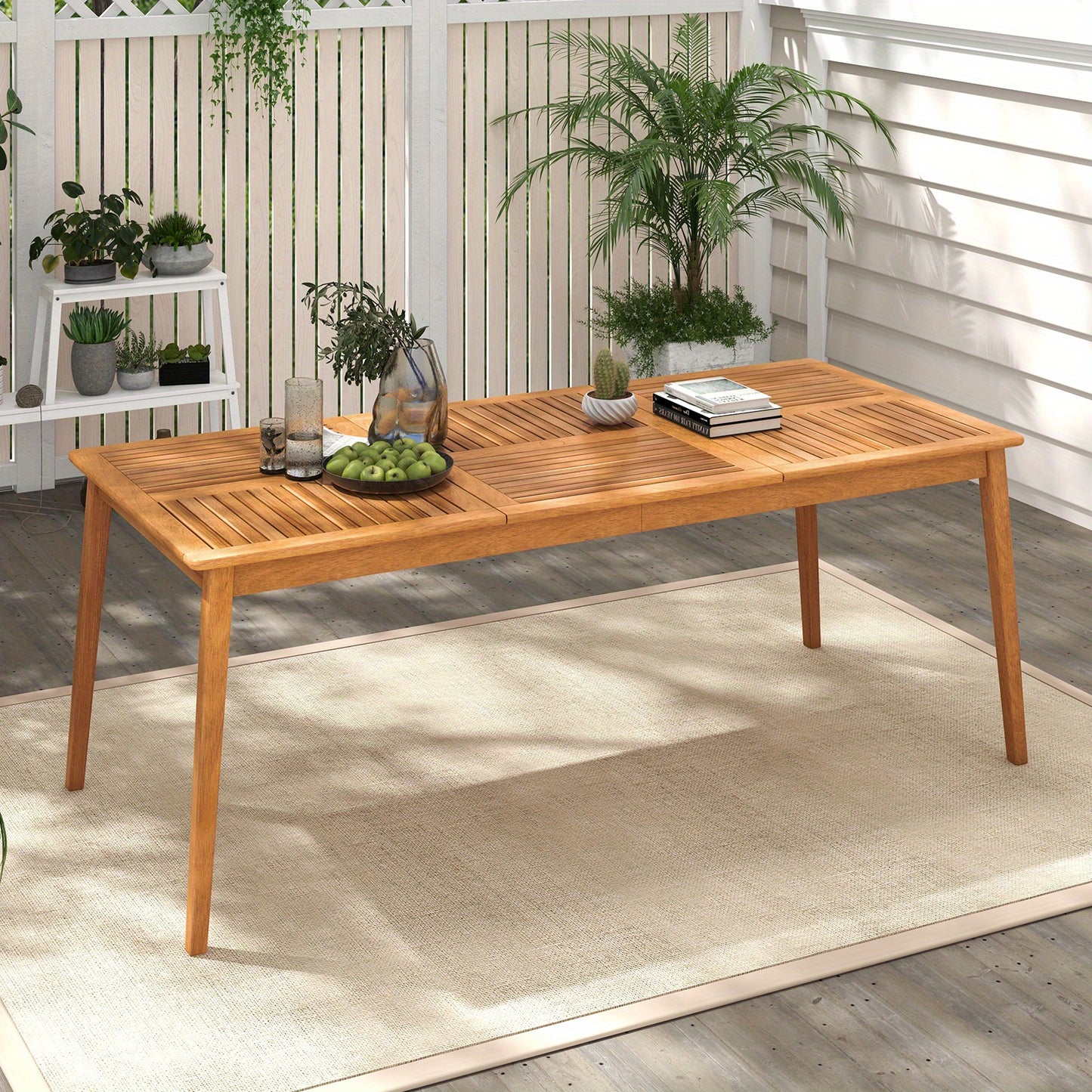Picknicktafel – Tuintafel – Buitenmeubel – Bistrotafel – Tuinbank – Acaciahout – 8 Personen – Parasolgat 4,98 cm