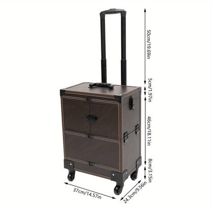 Makeup Trolley – Koffertrolley – Reistrolley – Kosmetische Koffer – Beauty Koffer – 6 Uittrekbare Trays – Stevig PU Materiaal