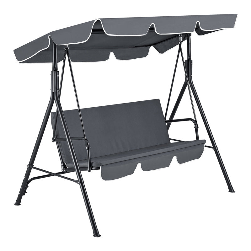 Tuinschommelbank – Schommelbank – Hollywoodschommel – Verandaschommel – Hangbank – 3-Zits – Gepoedercoat Staal – Waterafstotende Polyester Bekleding