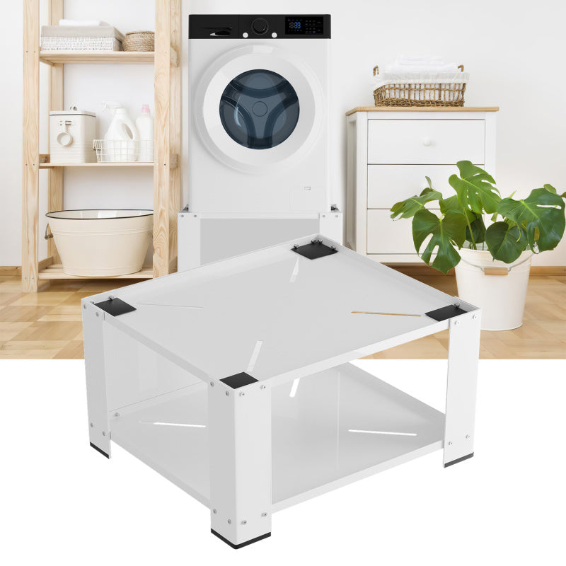 Wasmachine Verhoger – Wasmachine Verhoging – Droger Verhoger – Wasmachine Plint – Wasmachine Frame – Met Verstelbare Opberglade – Draagvermogen Tot 150 Kg – Afmeting 60,6x60,6x40 cm