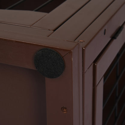 Hondenbench – Hondenkooi – Hondenhuisje – Hondenbench Opvouwbaar – Hondenkennel – Met 2 Deuren – Vergrendelbaar – Metaal & MDF – 58,5 x 81 x 66 cm – Bruin/Zwart