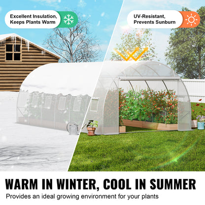 Kweekkas – Tuinkas – Broeikas – Tunnelkas – Serre – Groot Walk-In Ontwerp – Gegalvaniseerd Stalen Frame – 140g/m² PE Waterdichte Cover