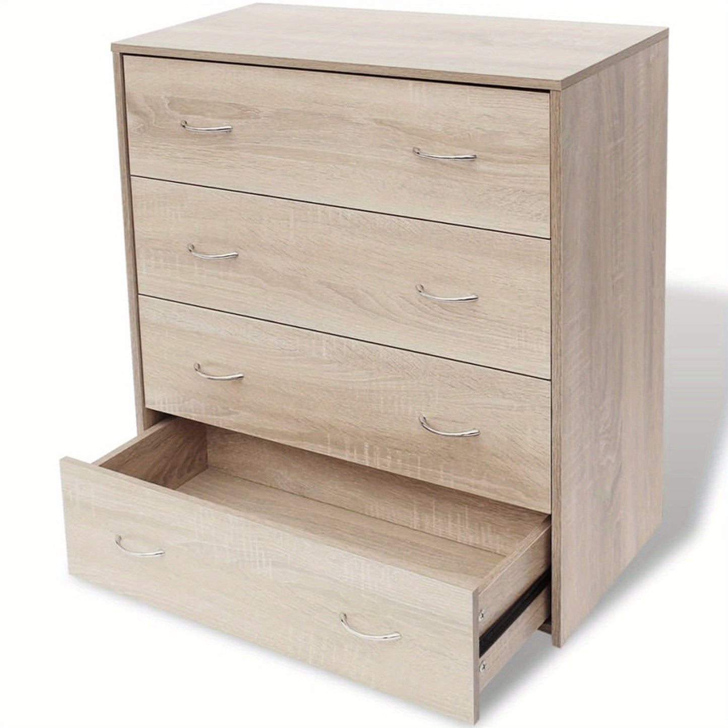 Dressoir – Sideboard – Ladekast – Opbergkast – Kast – 4 Lades – Compact 60x30,5x71 cm – Eiken Kleur Met Hoekplanken