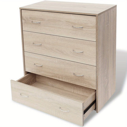 Dressoir – Sideboard – Ladekast – Opbergkast – Kast – 4 Lades – Compact 60x30,5x71 cm – Eiken Kleur Met Hoekplanken